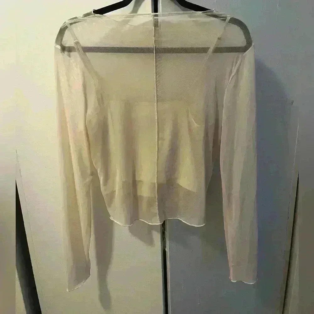 Sheer ivory top with built in tank top